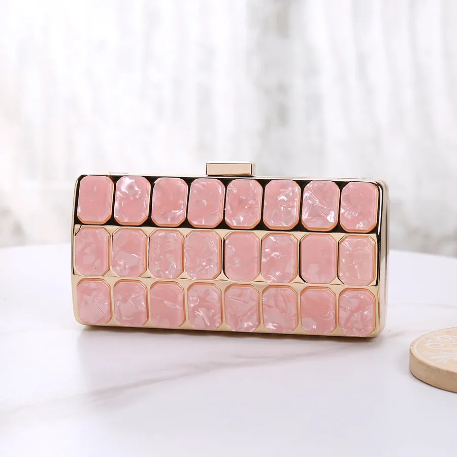 arylic marble square clutch evening bag