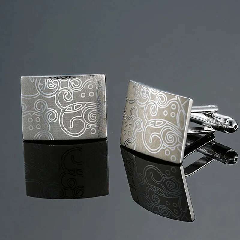 simple style leaf flower copper plating unisex cufflinks 1 pair