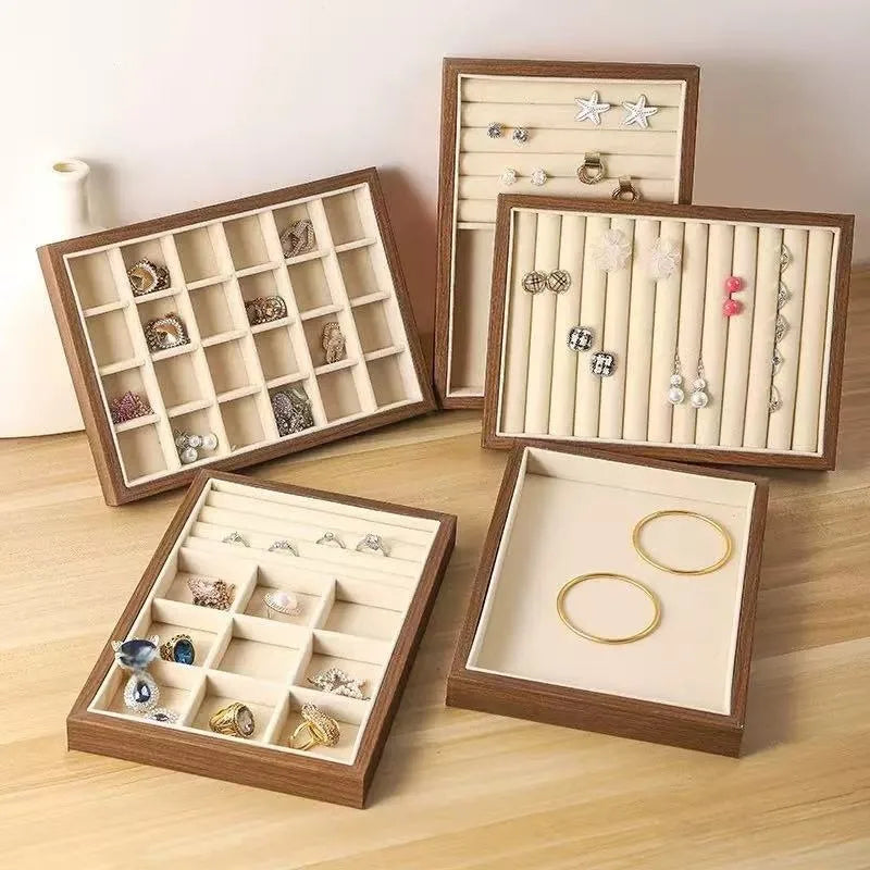 High-End Retro Bead Tray Large Capacity Necklace Bracelet Storage Earring Display Titanium Steel Jewelry Organizer Box