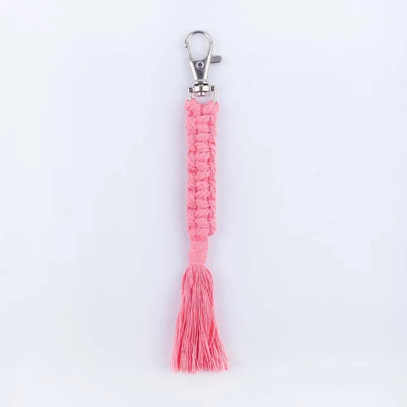 simple style korean style solid color cotton unisex bag pendant keychain