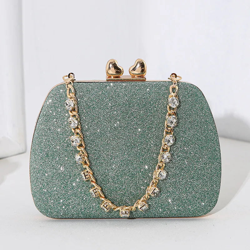 Silver Black Pink Pu Leather Solid Color Square Evening Bags