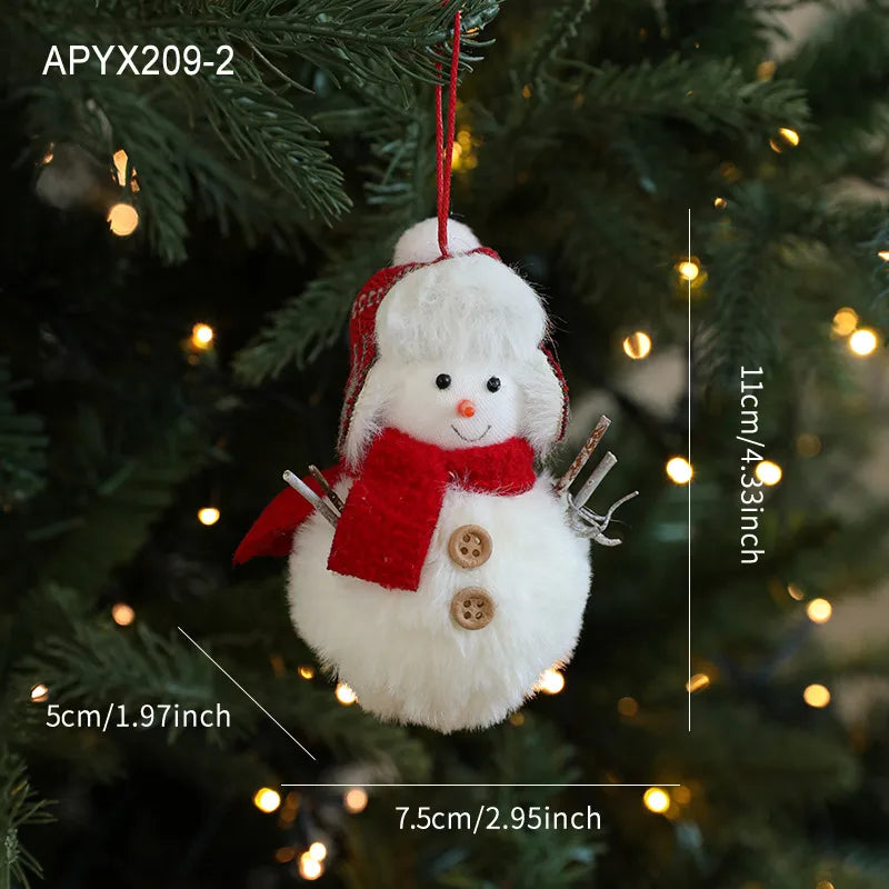 Bestselling Plush Christmas Decoration Red Snowman Christmas Tree Ornament Desktop Display Modern Artistic Festive Decor