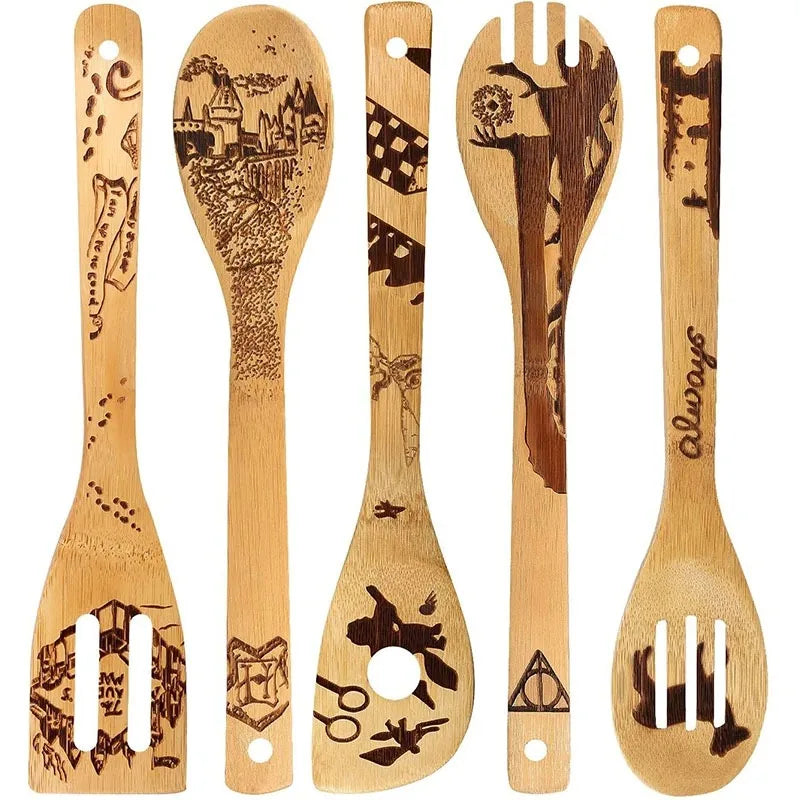 Simple Style Animal Letter Bamboo Shovel kit 5 Pieces Set