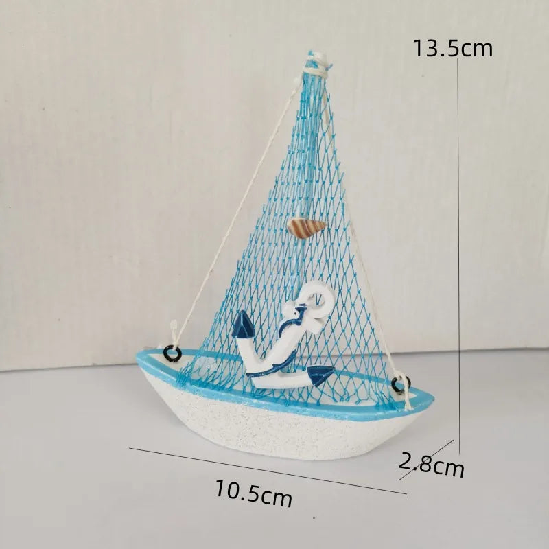 Marine Style Ship Wood Ornaments Artificial Decorations