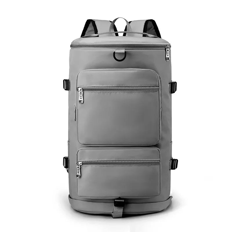 Multi-purpose casual travel bag men's and women's large capacity wet and dry separation fitness bag shoulder short distance luggage bag printed LOGO