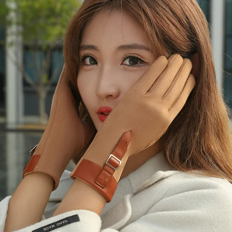 Women's Elegant Simple Style Color Block Gloves