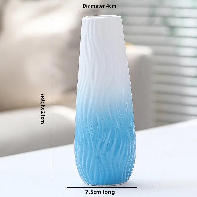 Simple Modern Star Ceramic Vase Ornaments Living Room White Porcelain Fresh Dried Flower Creative Ceramic Flower Set