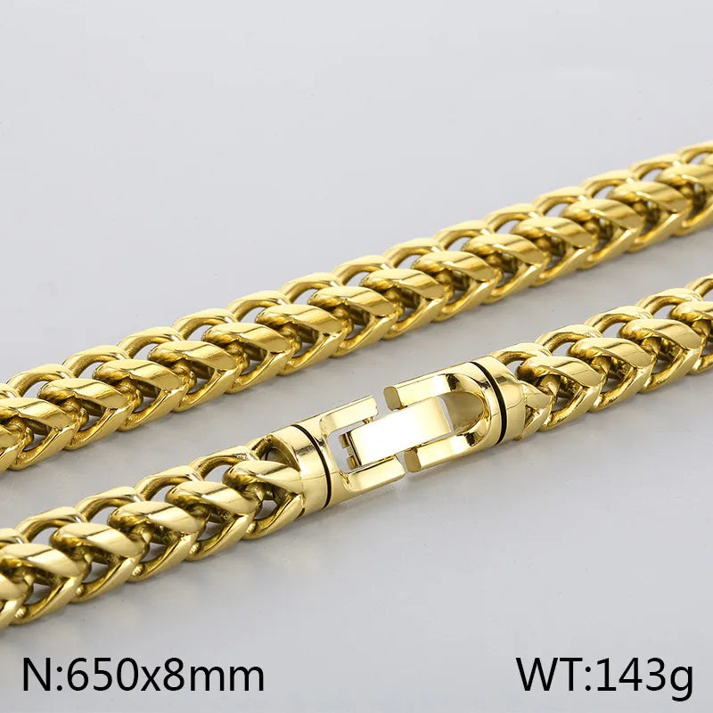 Wholesale Jewelry Vintage Style Geometric 304 Stainless Steel 18K Gold Plated Necklace