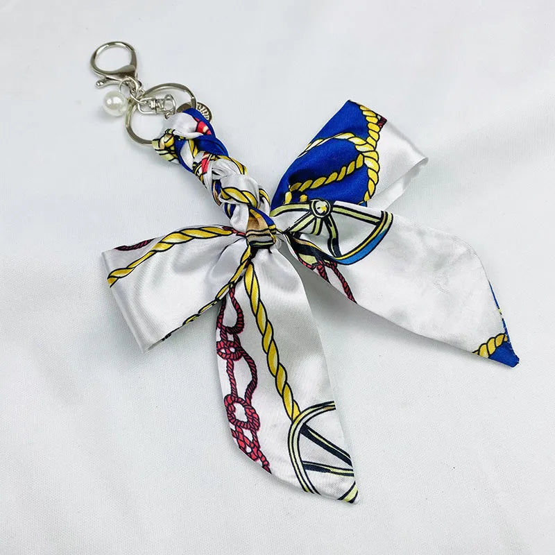 Sweet Simple Style Bow Knot Cloth Metal Unisex Bag Pendant Keychain
