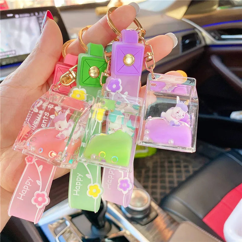 cartoon style  arylic women's bag pendant keychain