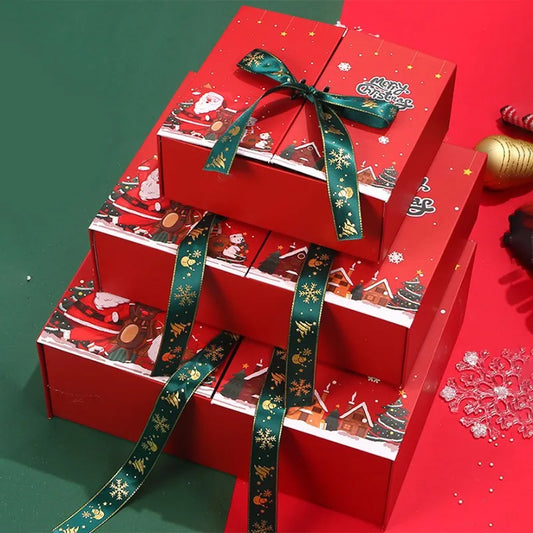 Large Size Christmas Gift Box With Thermal Cup Double Opening Design For Peaceful Night Candy Apple Packaging Scarf Included