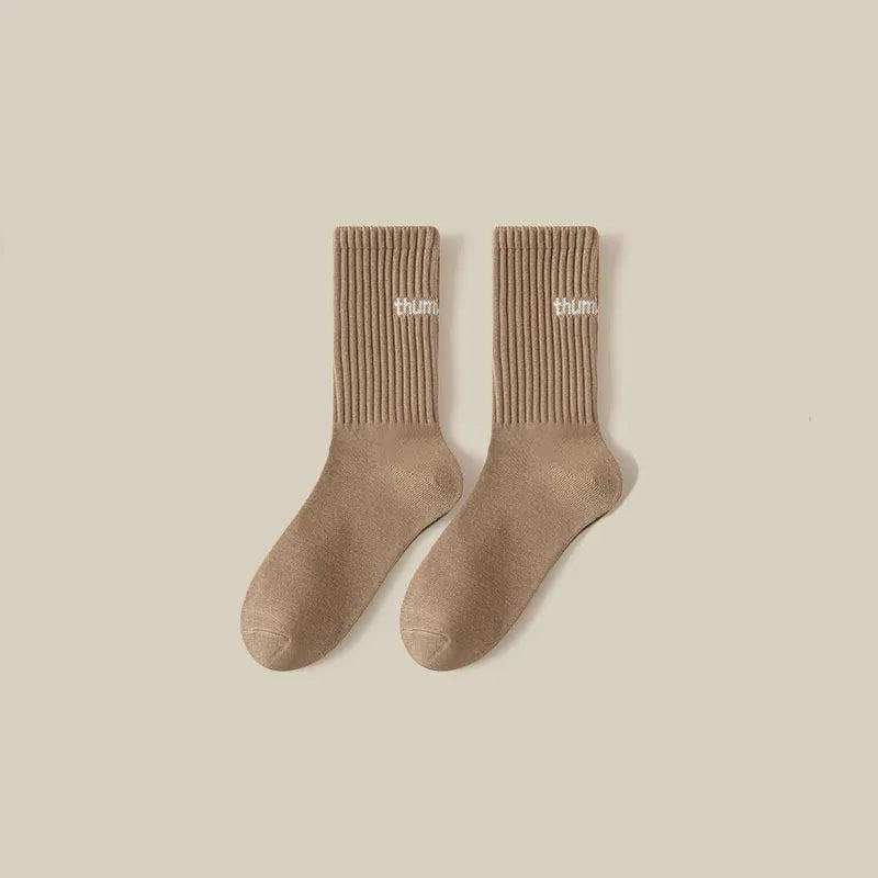 Women's Simple Style Solid Color Polyester Crew Socks A Pair