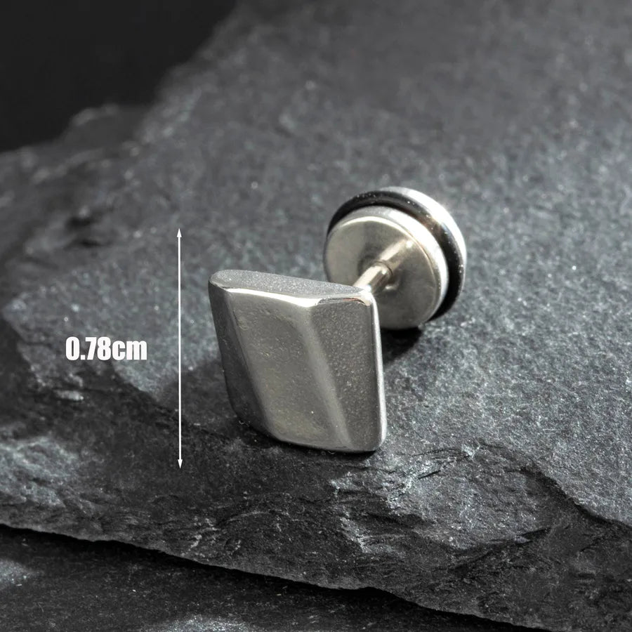 1 Piece Hip-Hop Vintage Style Simple Style Square Flower Flowers 316 Stainless Steel  Earrings