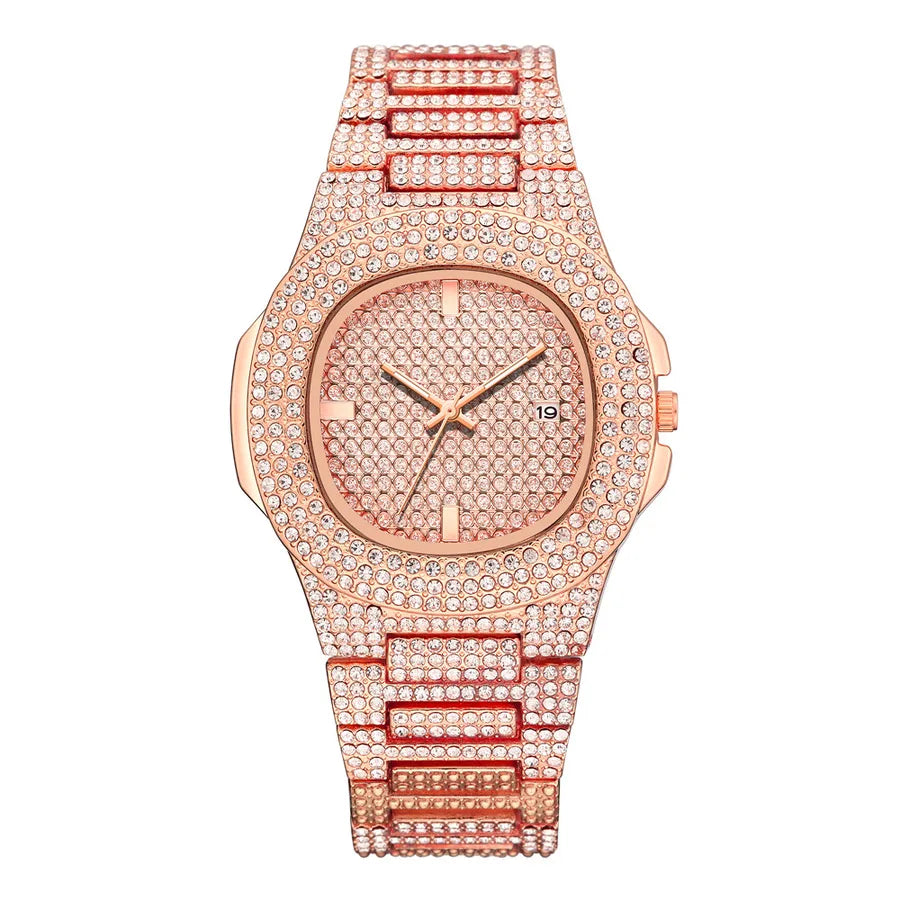rhinestone alloy ladies quartz watch fashion large dial with diamonds starry calendar ladies fashion watch nihaodropshipping wholesale