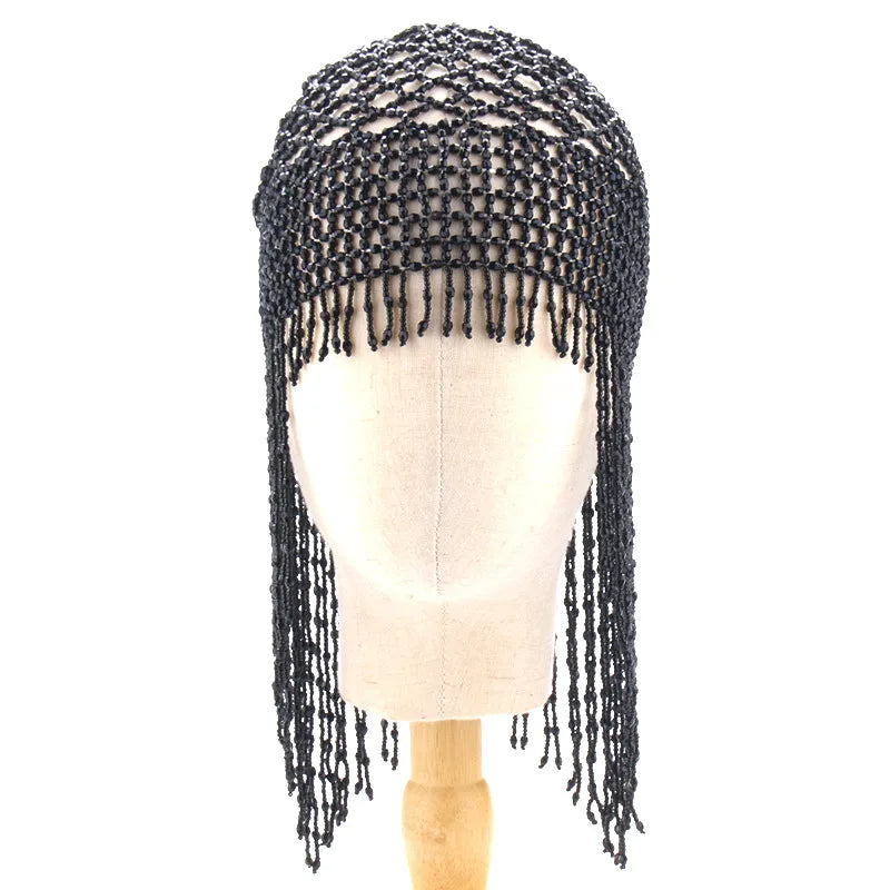 Shiny Women's Solid Color Polyester Tassel Headwear