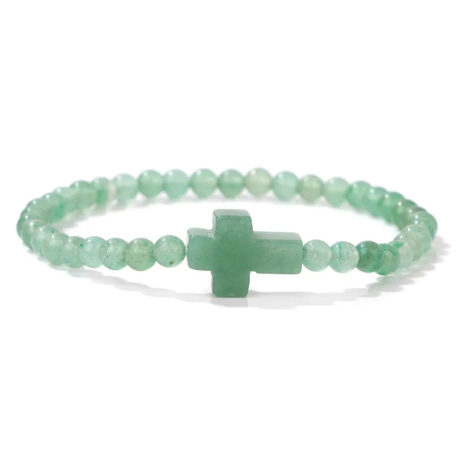 Simple Style Cross natural stone Crystal Bracelets In Bulk