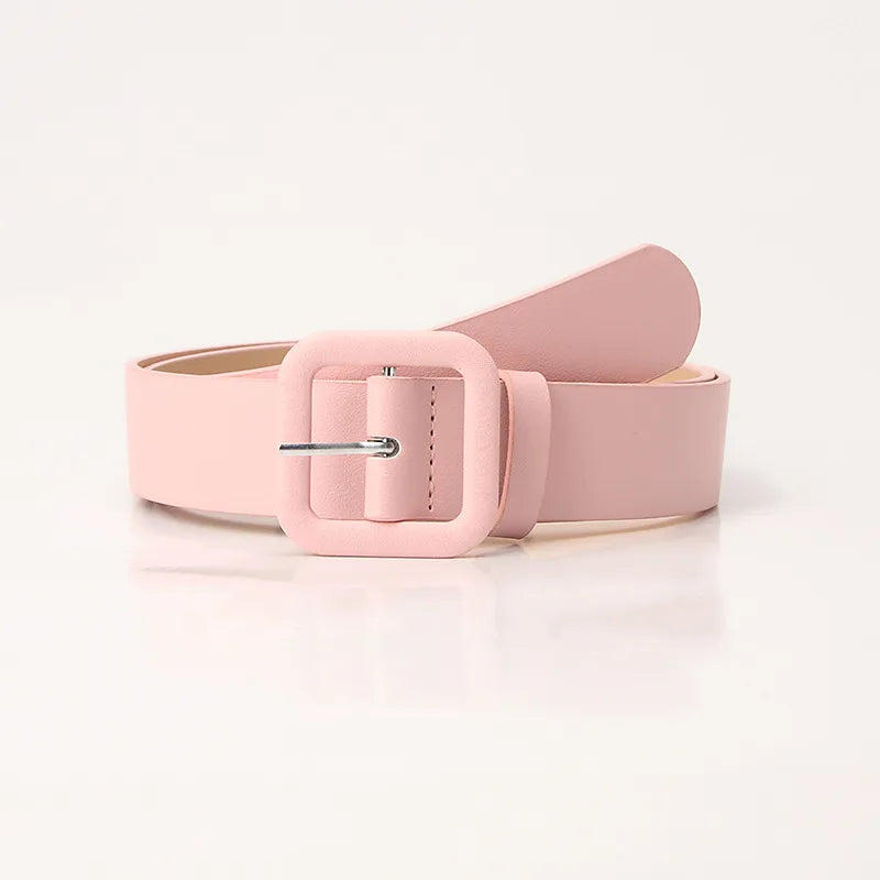 Elegant Simple Style Solid Color Pu Leather Women's Leather Belts