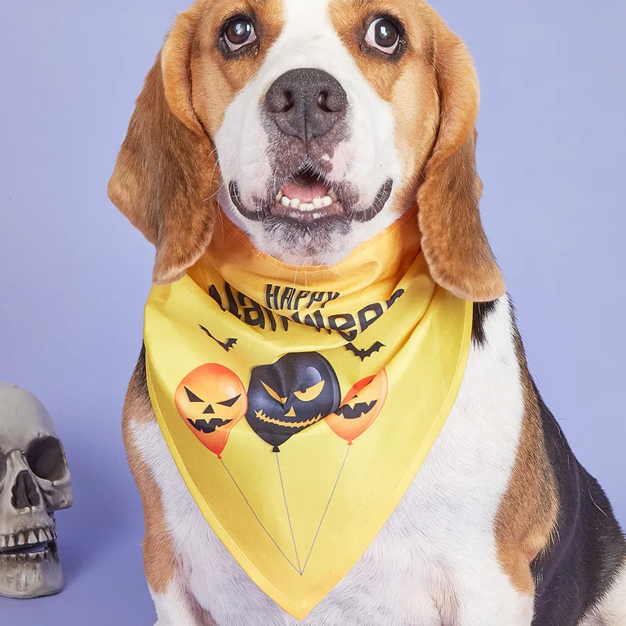 Halloween Pet Costume Saliva Towel High Definition Digital Print Dog Triangular Scarf Pet Decorative Neck Warmer Polyester