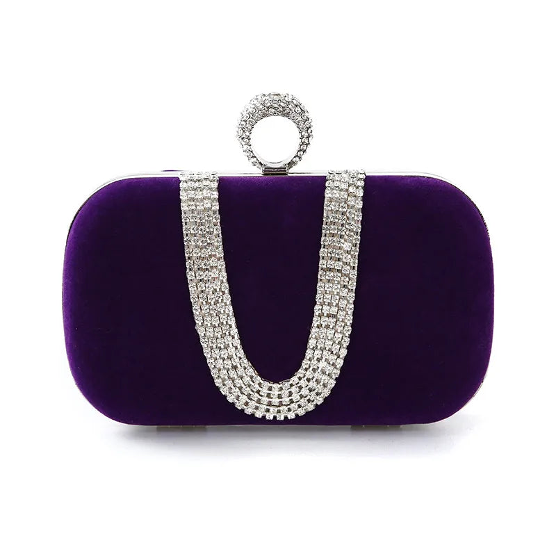 purple black bright red solid color square evening bags