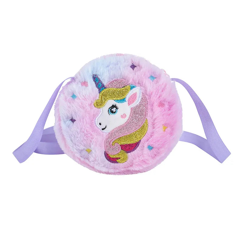 New Shoulder Bag Children's Cute Coin Purse Kindergarten Girls Crossbody Bag Winter Cartoon Plush Unique