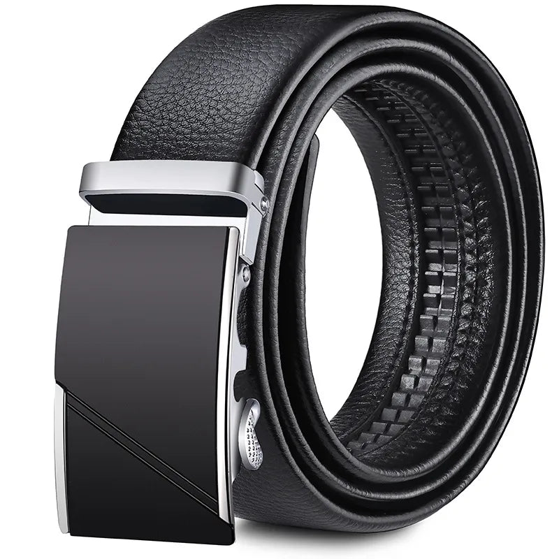 direct Belt Men's wholesale Youth Business soft leather 3.5 Automatic buckle Black Belt running Jianghu goods source
