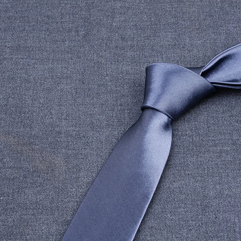 formal solid color polyester satin unisex tie