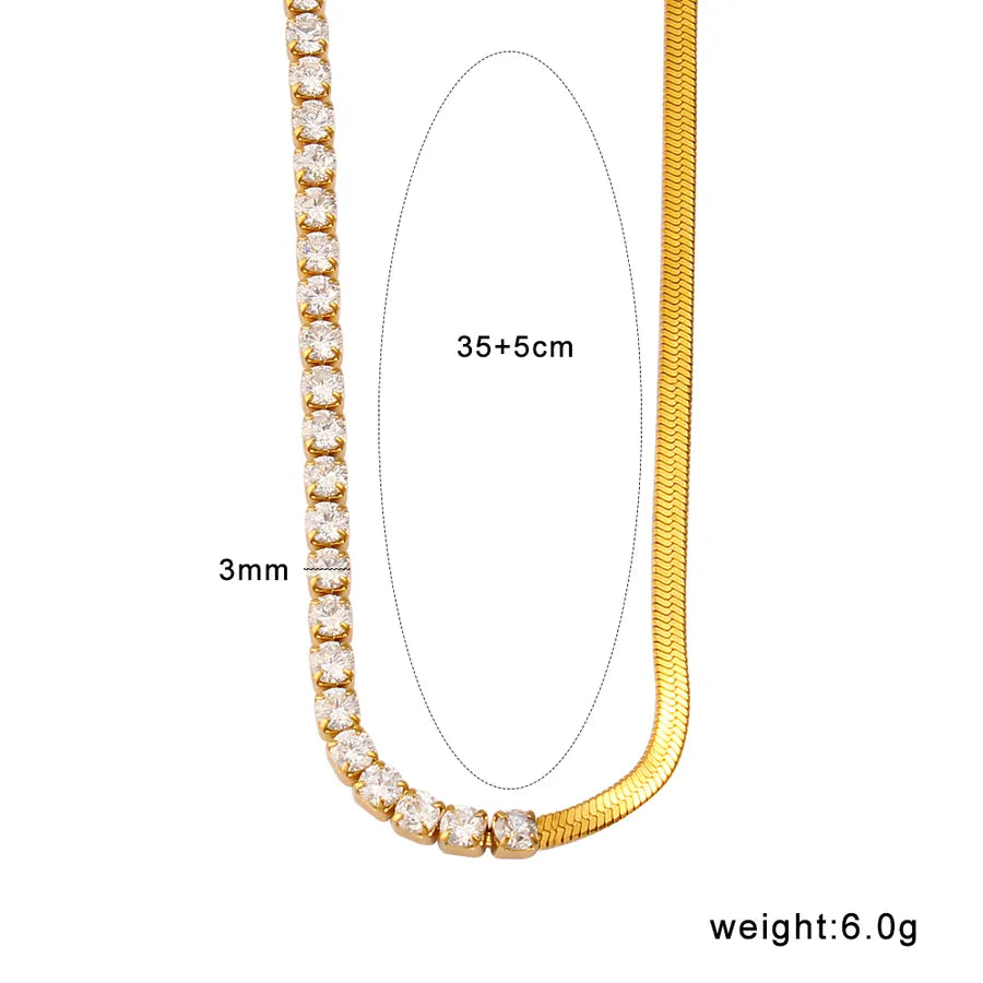Wholesale Jewelry Casual Elegant Pentagram 304 Stainless Steel Micro Super Whisper Thin Chain snake chain Pendant Necklace