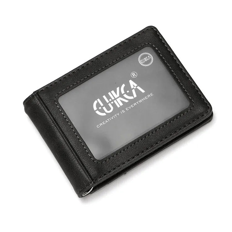 Creative Crazy Horse Pattern Multifunctional Men's Wallet RFID Card Holder Anti-theft Brush Multi-card Bits Gold Clip Card Holder