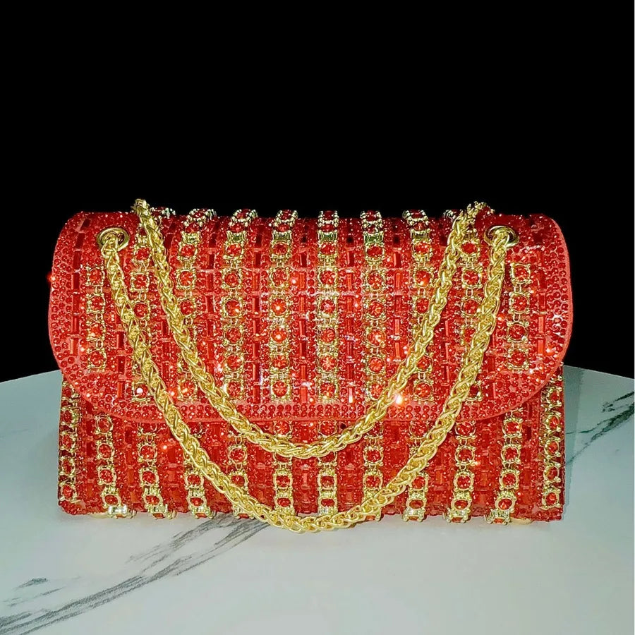 New Full Drill Handbag Diamond Embedded Underarm Evening Bag Women's Socialite Ball Gown Single Shoulder Crossbody Dinner Bag