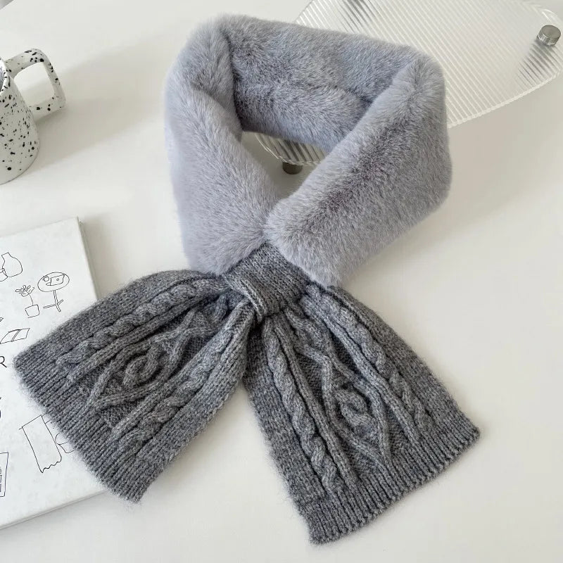 women's elegant solid color cotton blend plush scarf