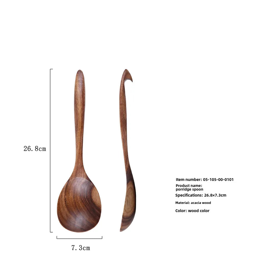 Spring Festival Kitchenware Dabuan New Acacia Wood Non-stick Pan Wooden Spatula High Temperature Resistant Solid Wood Hot Pot Spoon Wooden Spatula Spoon Set