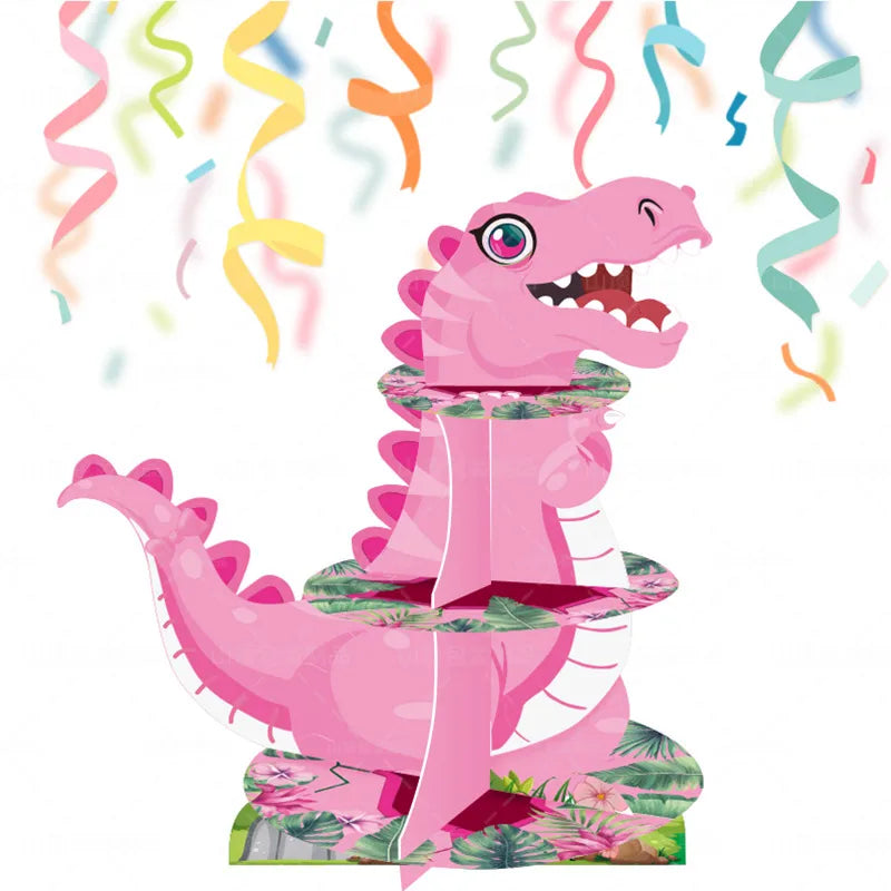 Cute Dinosaur Paper Birthday Cake stand Cake Decorating Supplies