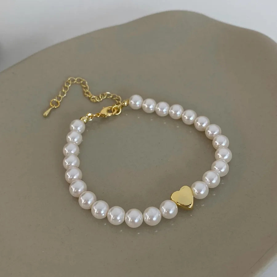 modern style heart shape freshwater pearl bracelets