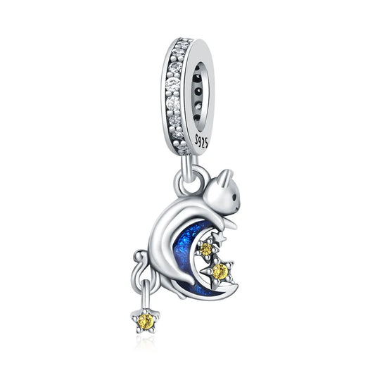 1 Piece 10*5mm 925 Sterling Silver Zircon Dog Cat Pendant Beads Jewelry Accessories