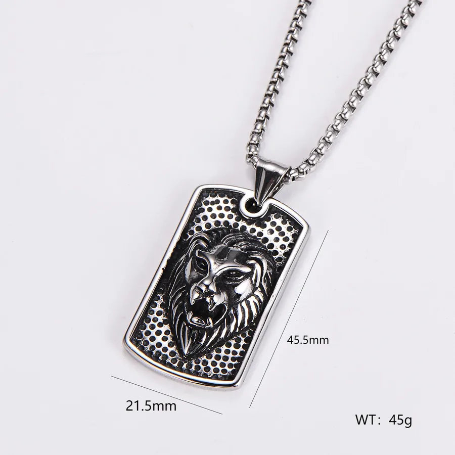 Wholesale Jewelry Exaggerated Round 304 Stainless Steel Pendant Necklace cable chain