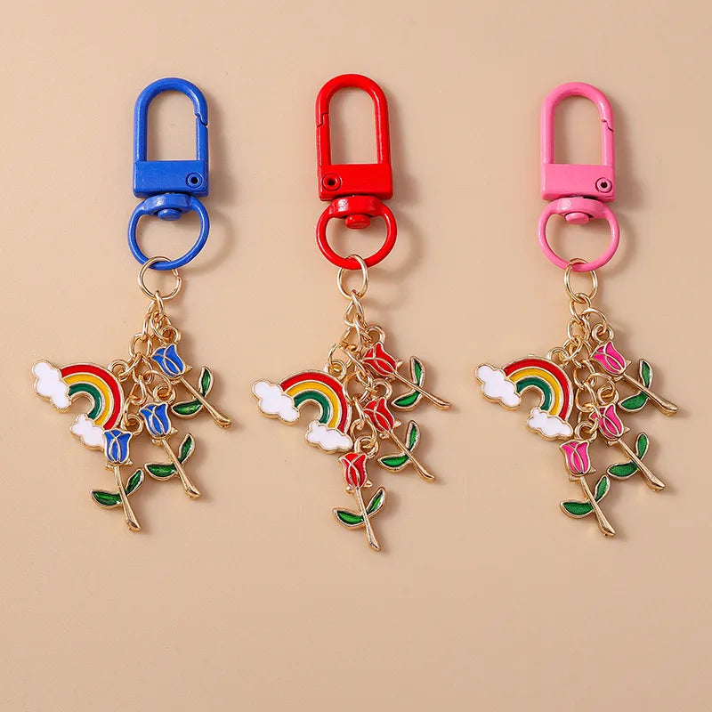 Casual Cute Rainbow Alloy Keychain