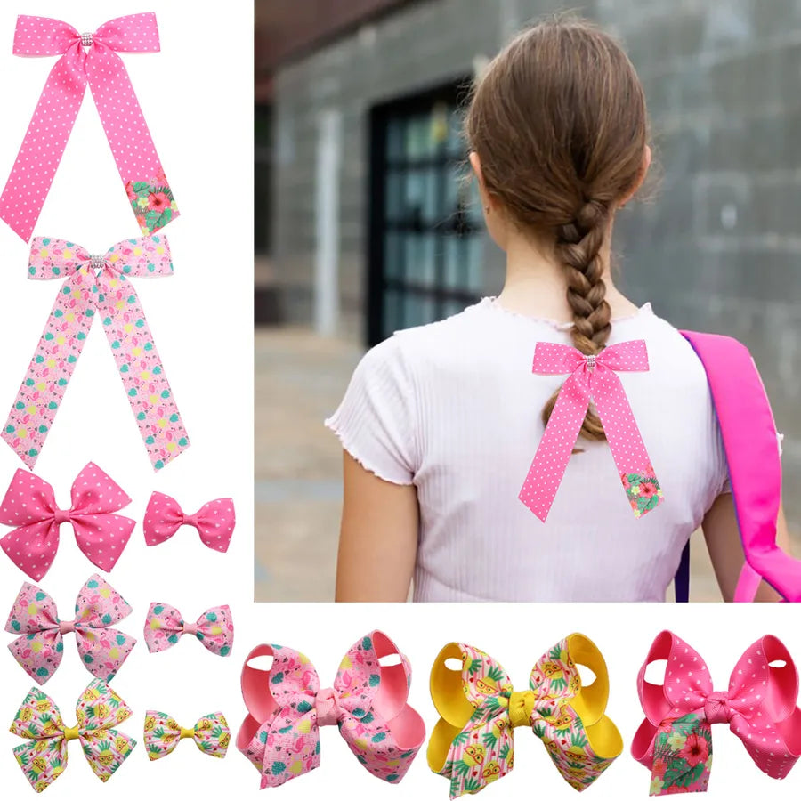 Summer National Day Fruit Bow Hairpin Flamingo Pineapple Bow   Spring New