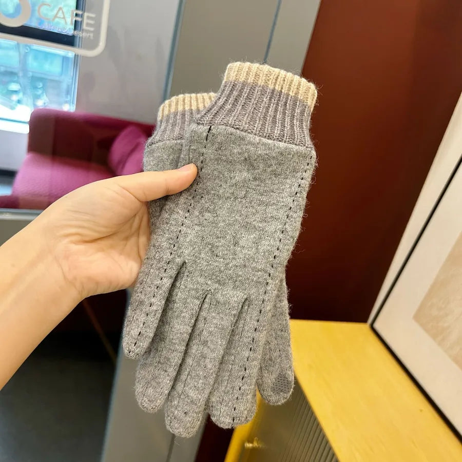 women's simple style solid color velvet polyester gloves 1 pair