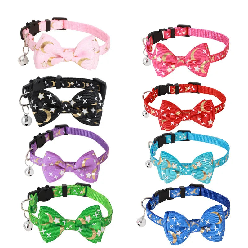 casual classic style polyester bow knot pet collar