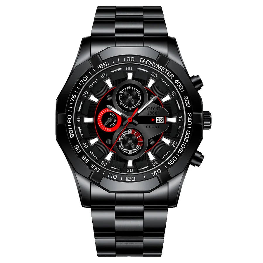fashion geometric single folding buckle quartz men's watches
