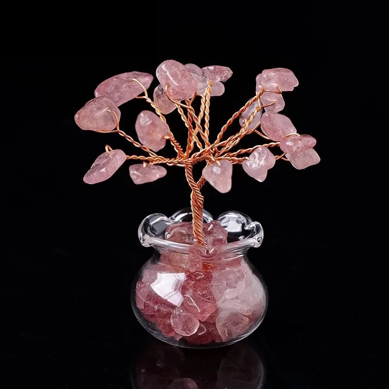 Elegant Tree Crystal Ornaments Artificial Decorations