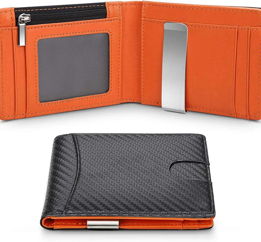men's solid color pu leather zipper small wallets