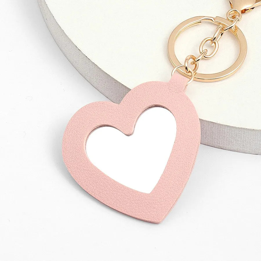 Simple Style Heart Shape Pu Leather Women's Keychain