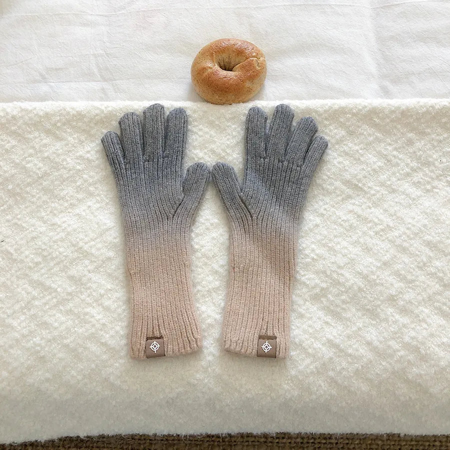 unisex streetwear gradient color gloves 1 pair
