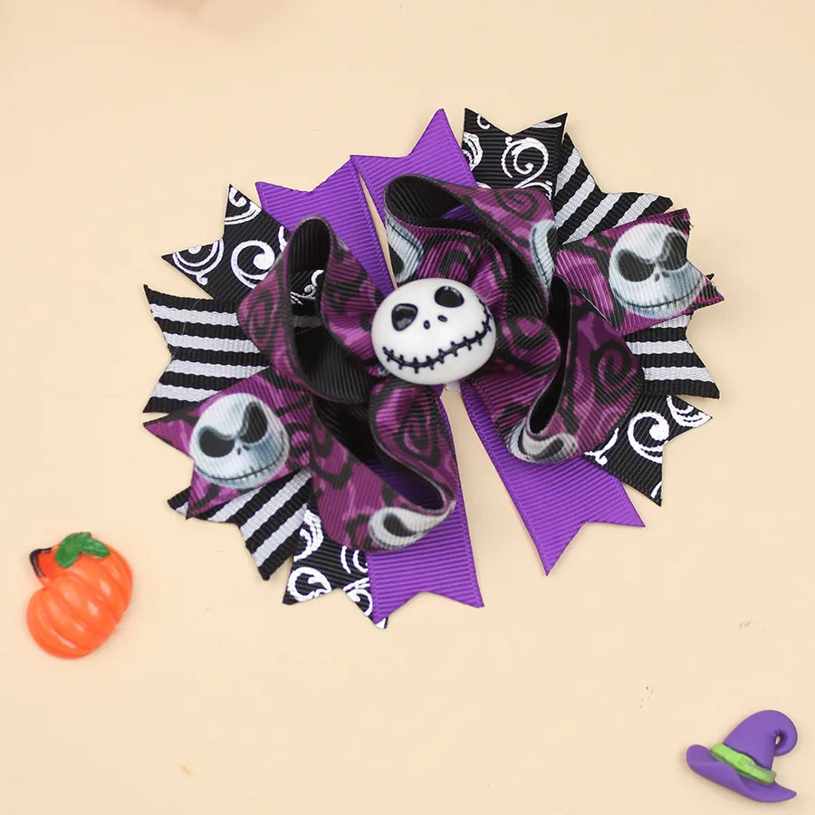 Halloween Pumpkin Skeleton Bat Hair Clip Cartoon Night Horror Movie Hair Accessories For Children