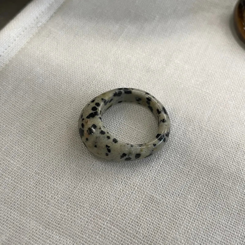 Retro Classic Style Geometric natural stone Open Rings Rings In Bulk