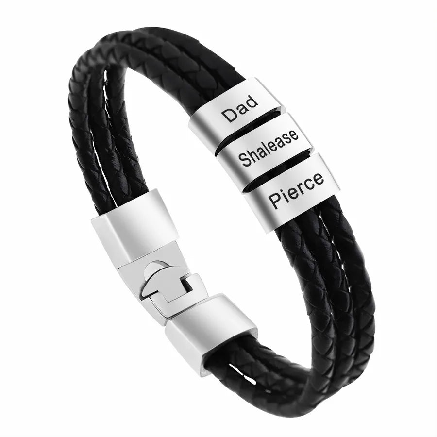 jewelry men's woven leather bracelet diy lettering multi-layer suit bracelet retro fashion jewelry