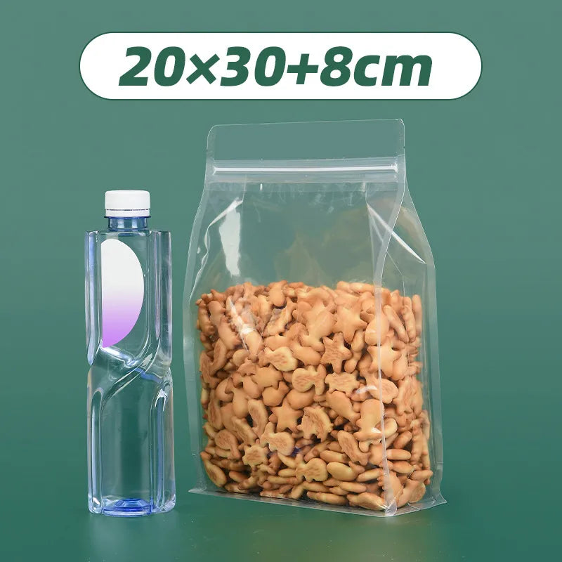 Thickened frosted transparent self-supporting packaging bag candy scented tea rice self-sealing bag cat food bait eight-sided sealing bag wholesale