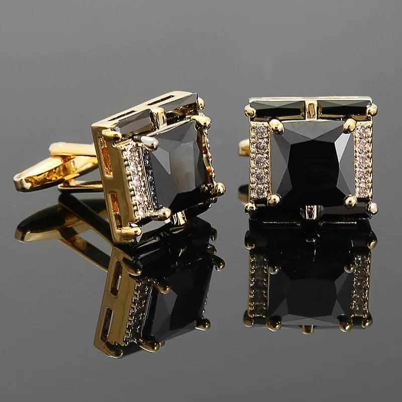 Simple Style Square Alloy Inlay Zircon Unisex Cufflinks 1 Pair