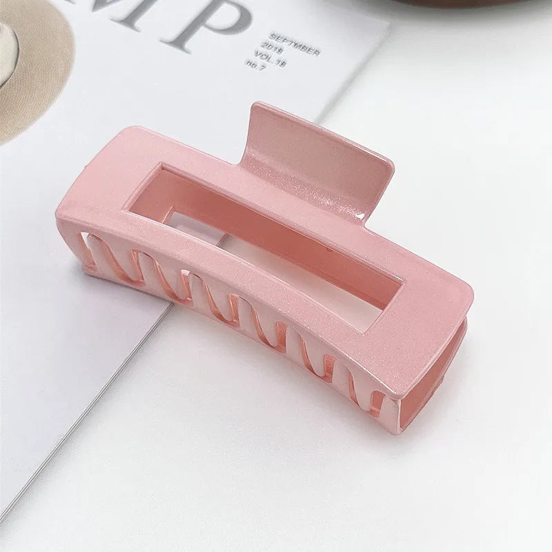 Thick Acrylic Hair Clips Cute Sweet Dopaamine Crown Grab Clips Shark Fin Sensation Solid Color Hair Clips For Women